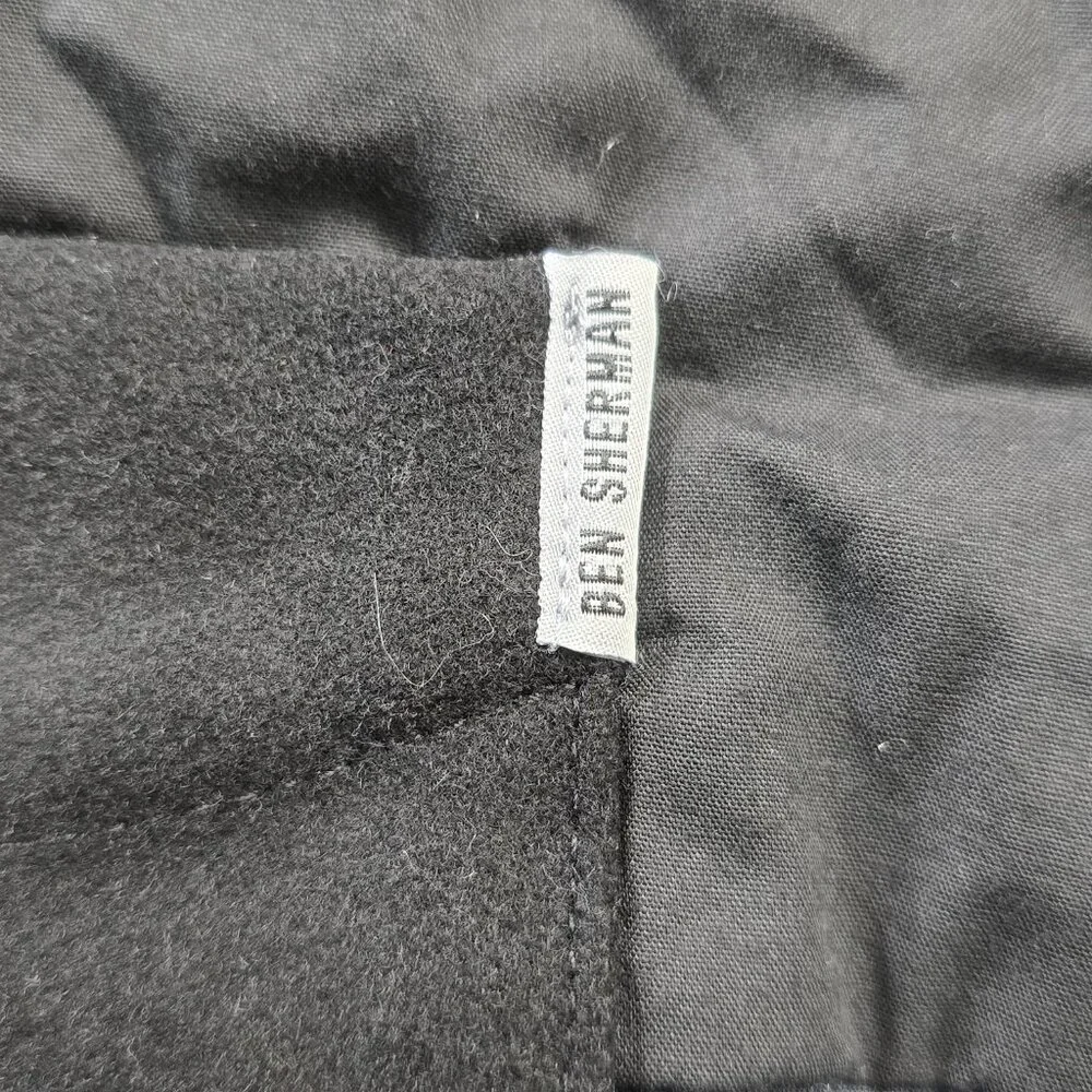 Ben Sherman Wool Blend Black Military Utility Jacket - Men XXL Quilted Lining